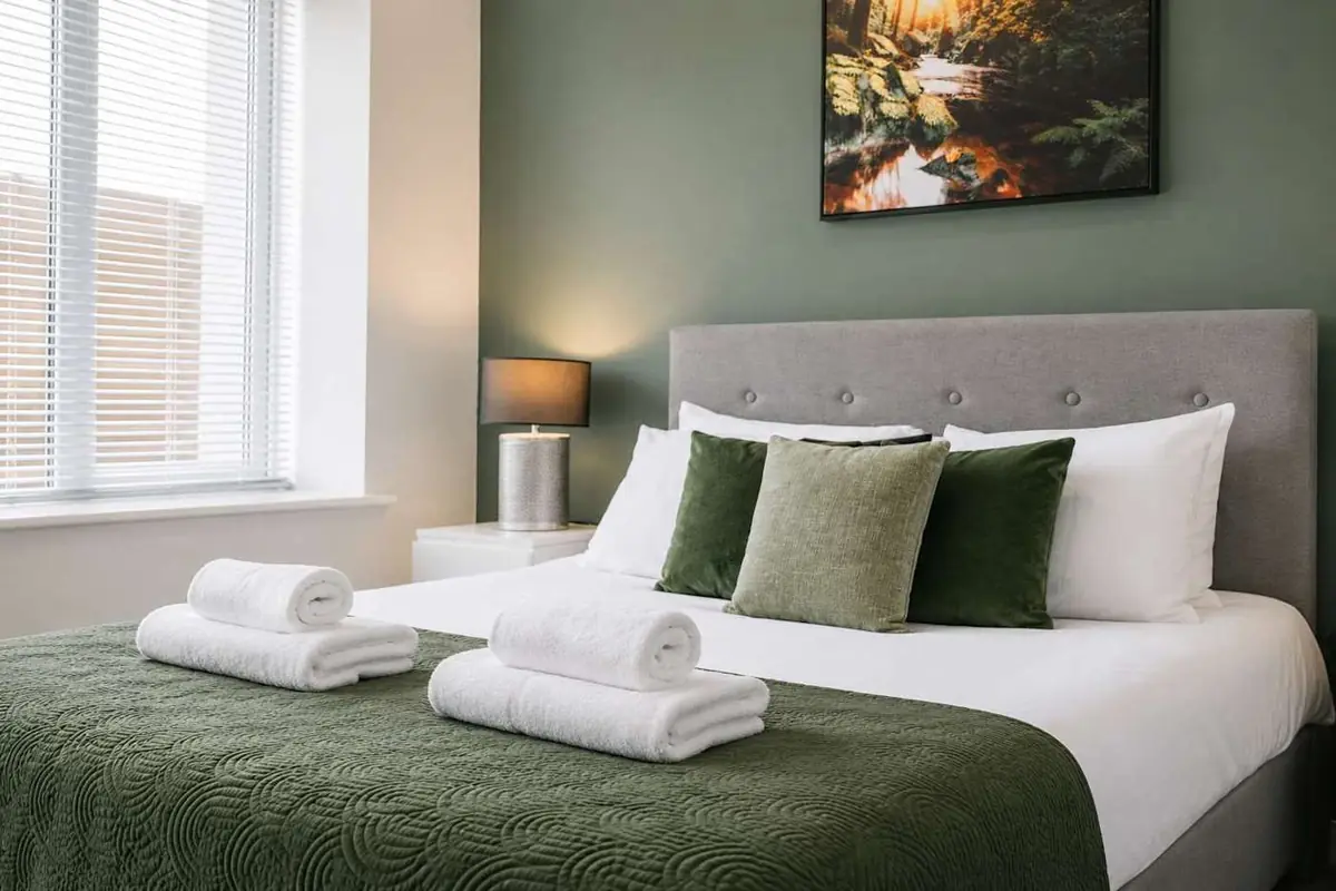 Bedroom in the Unity Stays Salford home
